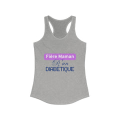 Proud Mom of a Diabetic (French / Son)- Racerback Tank The Diabuddies Store Tank Tops $19.96