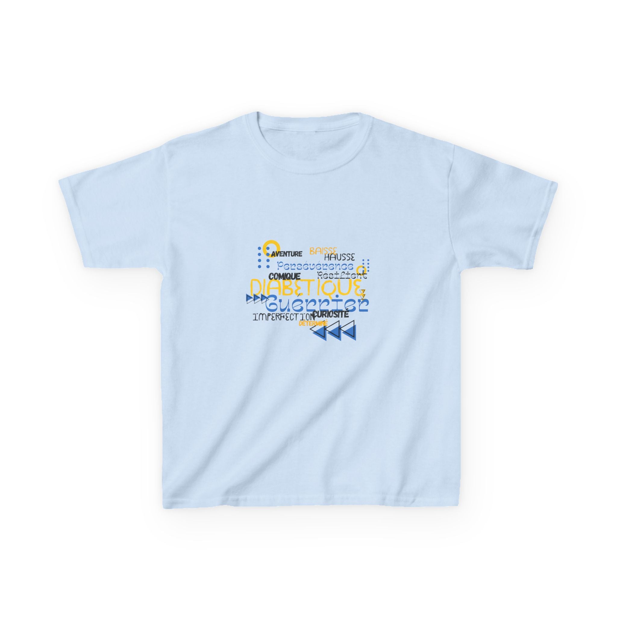 The Diabuddies Store Uplifted & Unleashed (French) - Kids Tee Uplifted & Unleashed (French) - Kids Tee: Embrace your strength, defy the odds. The "Uplifted & Unleashed" Kids Tee is more than just a Tee; it's a vibrant testament to the diabetic warrior wit