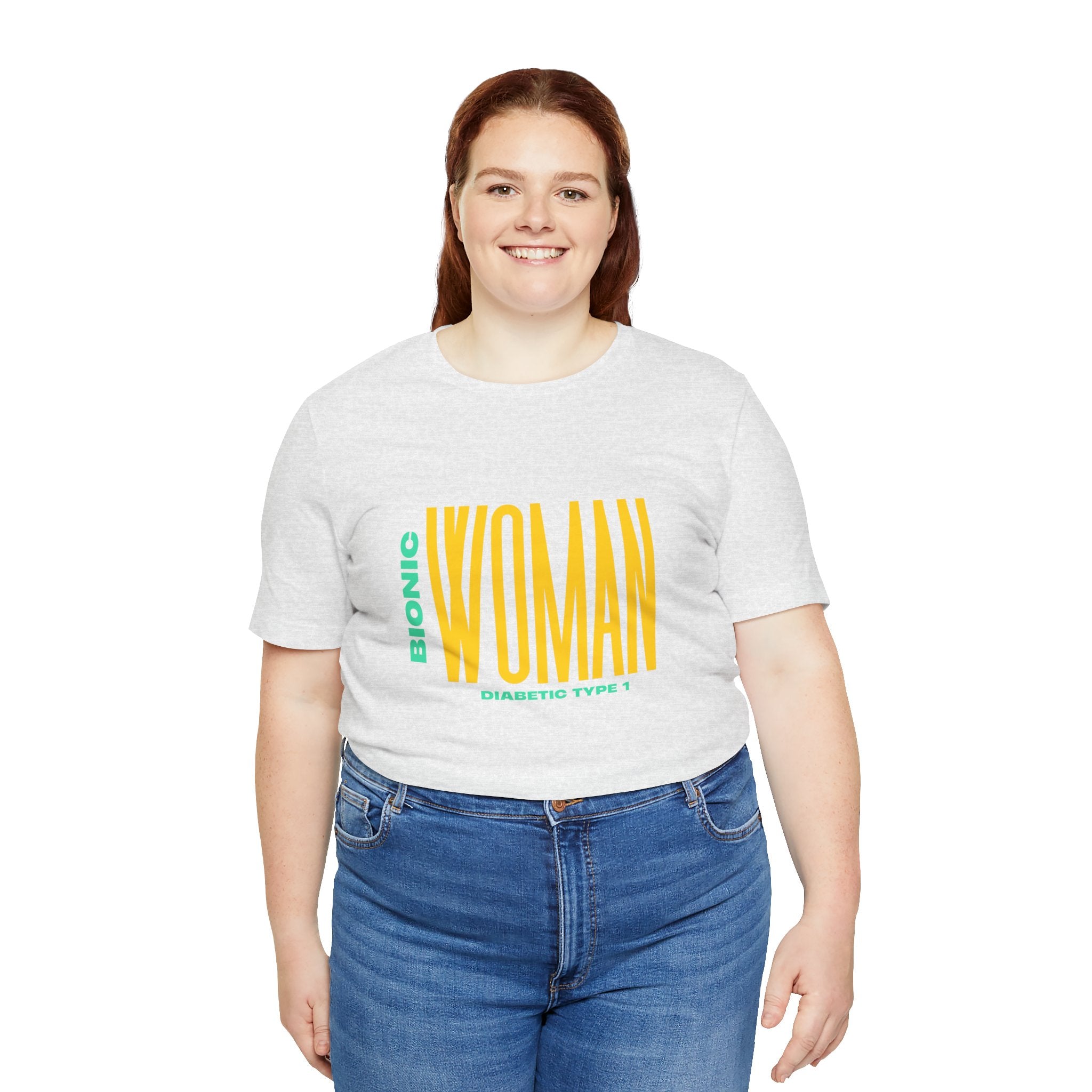 The Diabuddies Store Bionic Woman (Diabetes) - Unisex Tee Bionic Woman (Diabetes) - Unisex Tee: Unleash your inner Bionic strength! This Unisex Tee is a powerful statement of resilience, strength, and modern-day heroism for anyone living with Type 1 Diabe