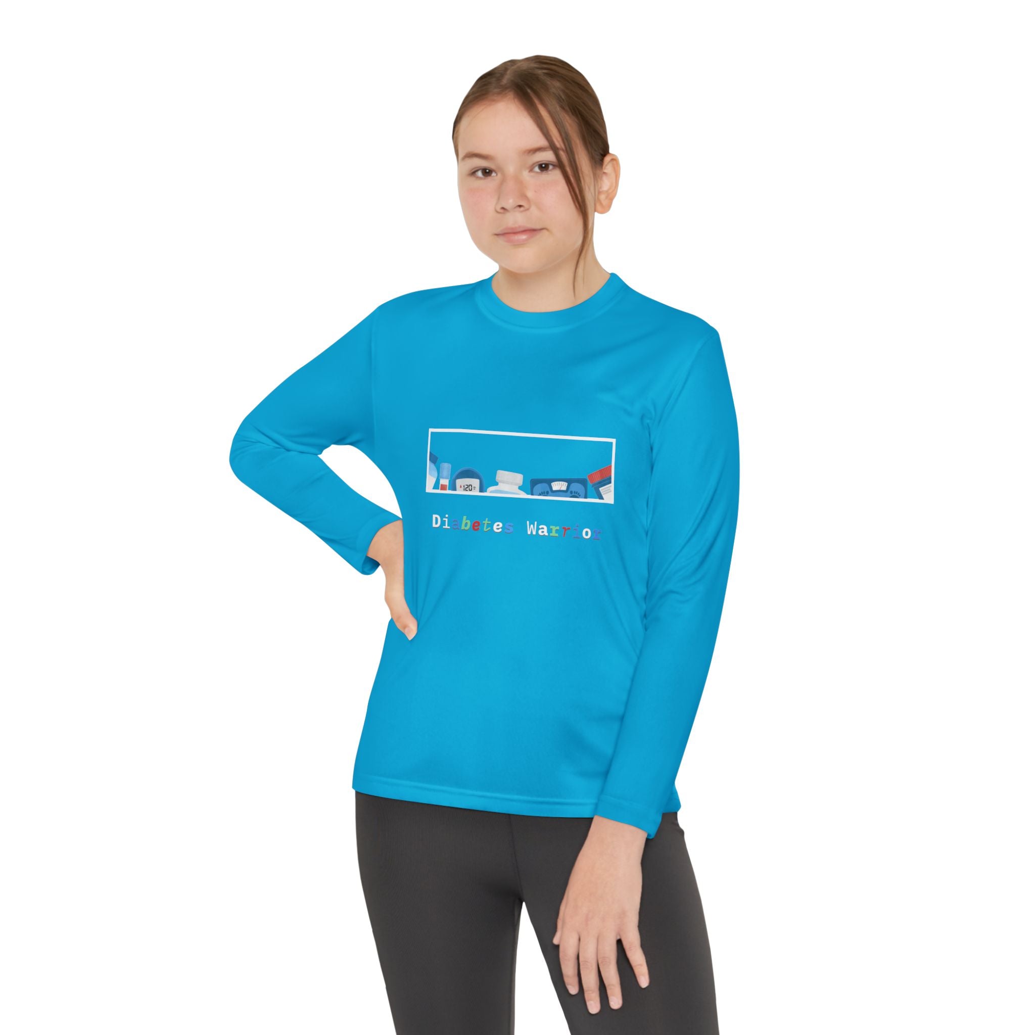 Diabetes Warrior w/supplies - Youth Longsleeve Tee The Diabuddies Store T-Shirts $23.44