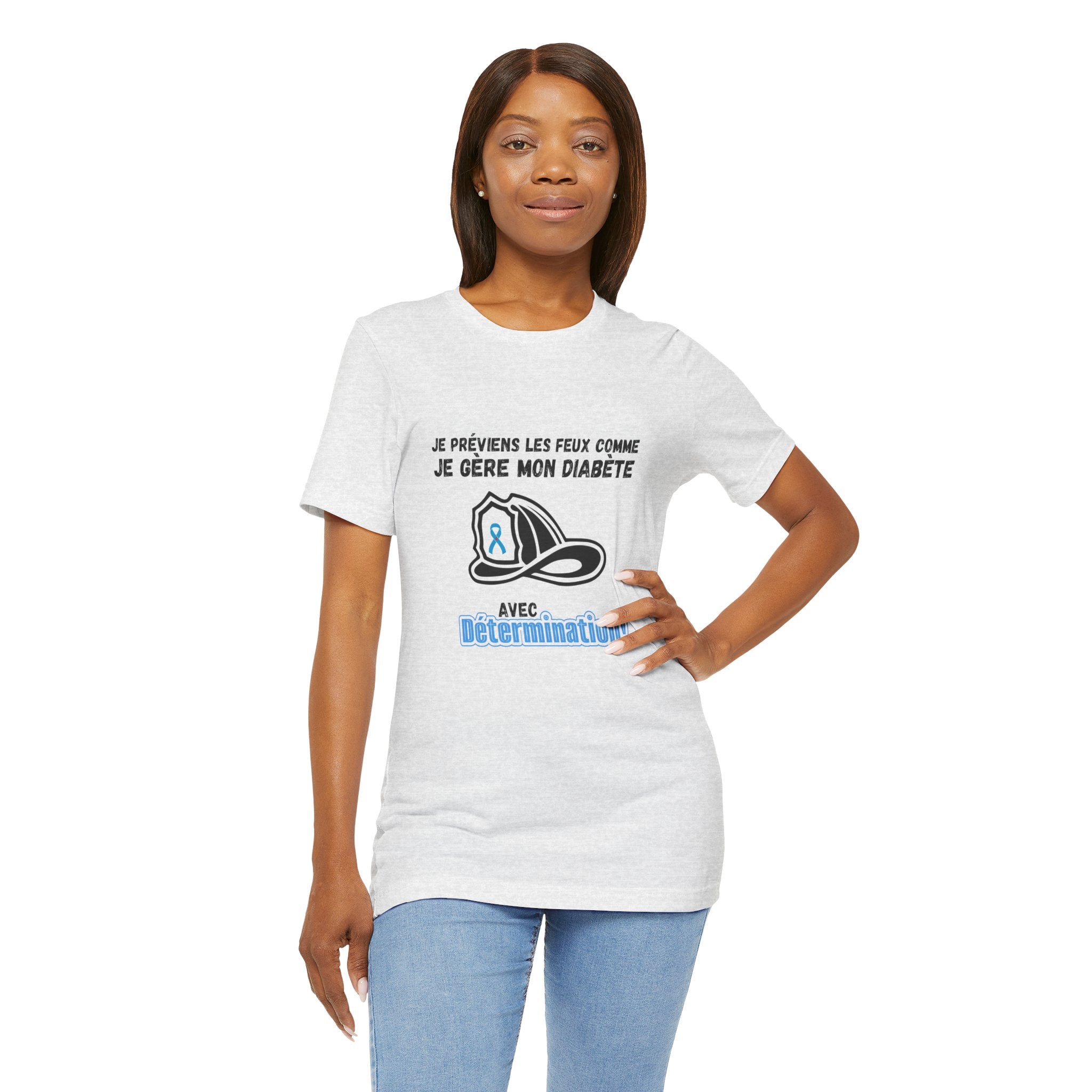 The Diabuddies Store Diabetes & Fire Prevention (French) - Unisex Tee Diabetes & Fire Prevention (French) - Unisex Tee: For the unsung heroes who dedicate their lives to keeping communities safe, while diligently managing their own health. Our Tee is desi