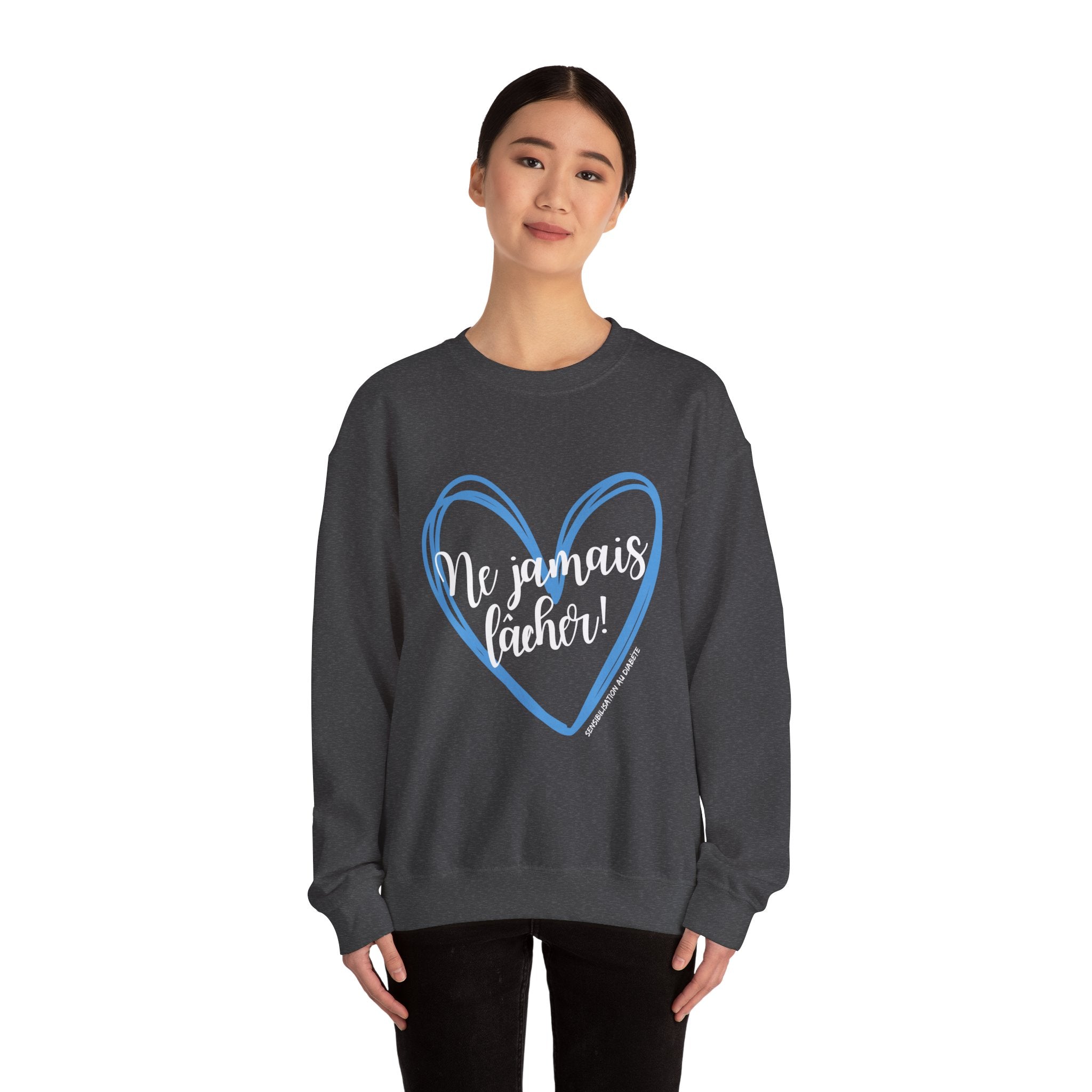 The Diabuddies Store Never Give Up French - Unisex Sweatshirt Never Give Up French - Unisex Sweatshirt: Help bring awareness to diabetes. some battles are fought within, and this sweatshirt is a testament to your strength. Sweatshirts Sweatshirt Casual Ou