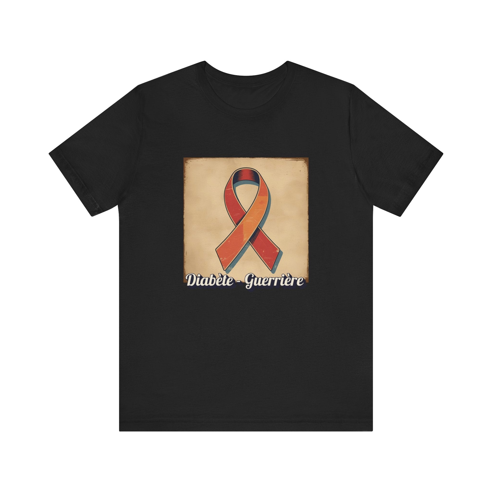 Diabetes Warrior, Retro Style (French/Guerrière) Unisex Tee The Diabuddies Store T-Shirts $30.27