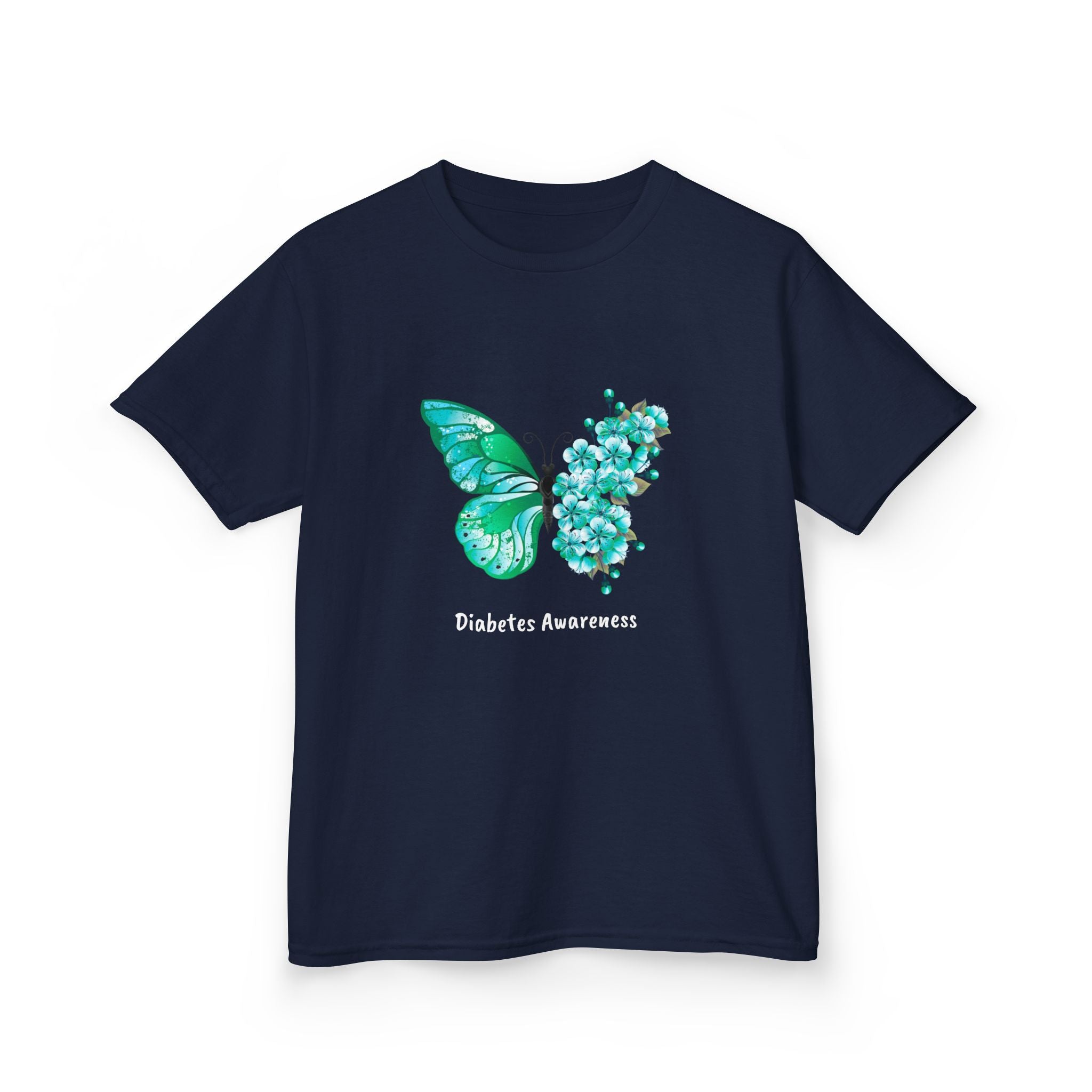 Green Butterfly & Flowers - Kids Tee The Diabuddies Store T-Shirts $19.22