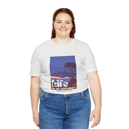 The Diabuddies Store Life is an Adventure, Ocean View - Unisex Tee Life is an Adventure, Ocean View - Unisex Tee: Embrace the call of the wild with our "Life is an adventure" Unisex Tee. This shirt is for anyone who finds their soul in the great outdoors,