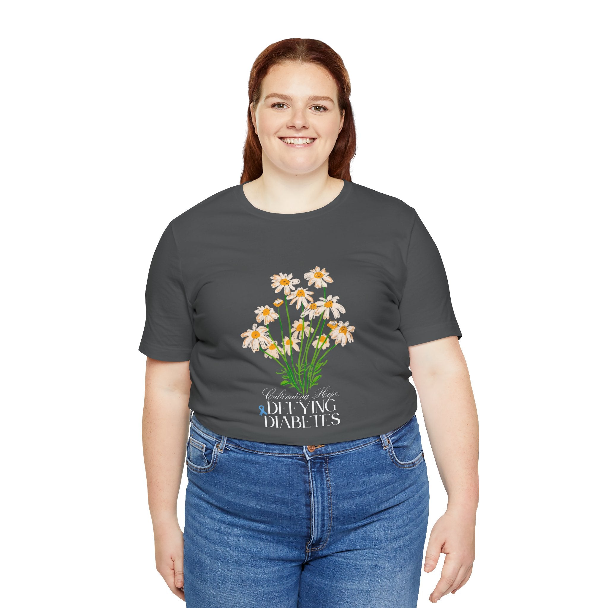 The Diabuddies Store Cultivating Hope, Defying Diabetes - Unisex Tee Cultivating Hope, Defying Diabetes - Unisex Tee: Wear your message of strength! Our "Cultivating Hope, Defying Diabetes" Unisex Tee is more than just a comfortable shirt; it's a powerful