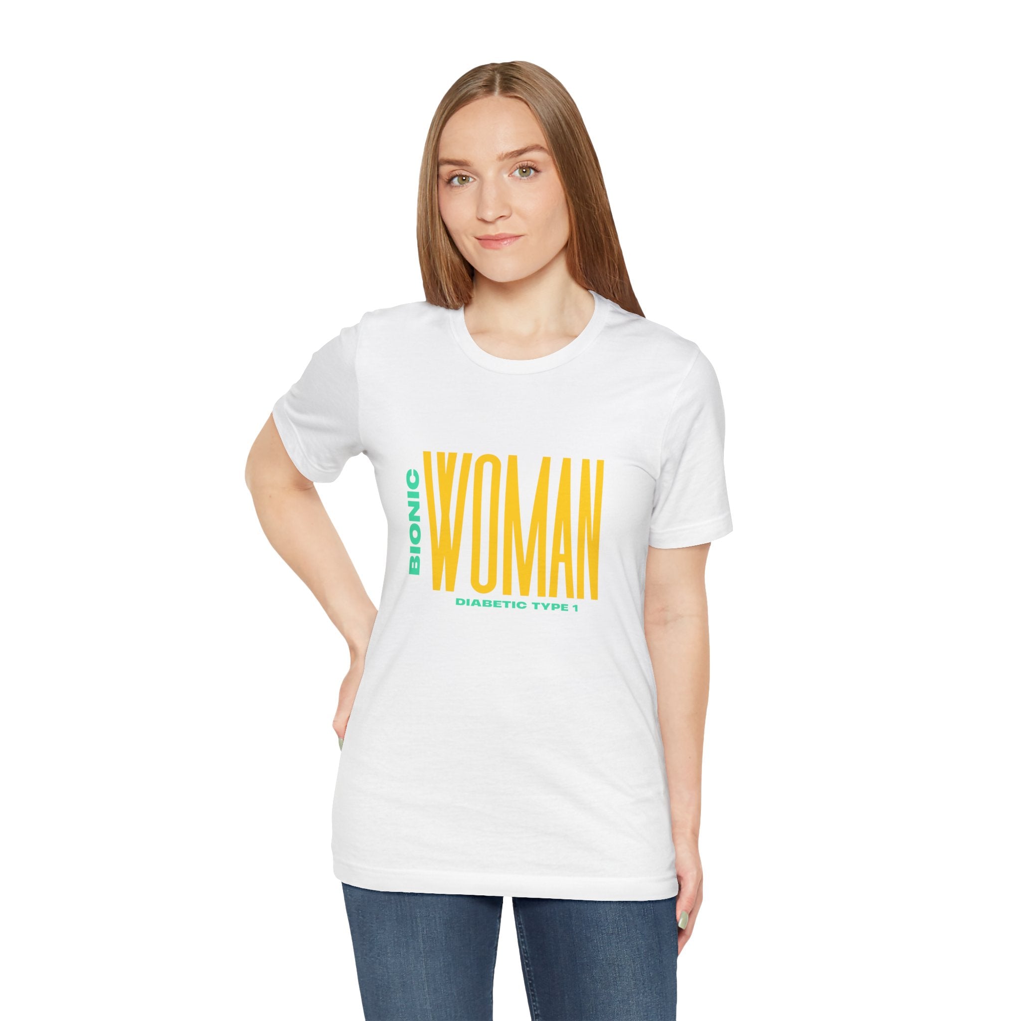 The Diabuddies Store Bionic Woman (Diabetes) - Unisex Tee Bionic Woman (Diabetes) - Unisex Tee: Unleash your inner Bionic strength! This Unisex Tee is a powerful statement of resilience, strength, and modern-day heroism for anyone living with Type 1 Diabe