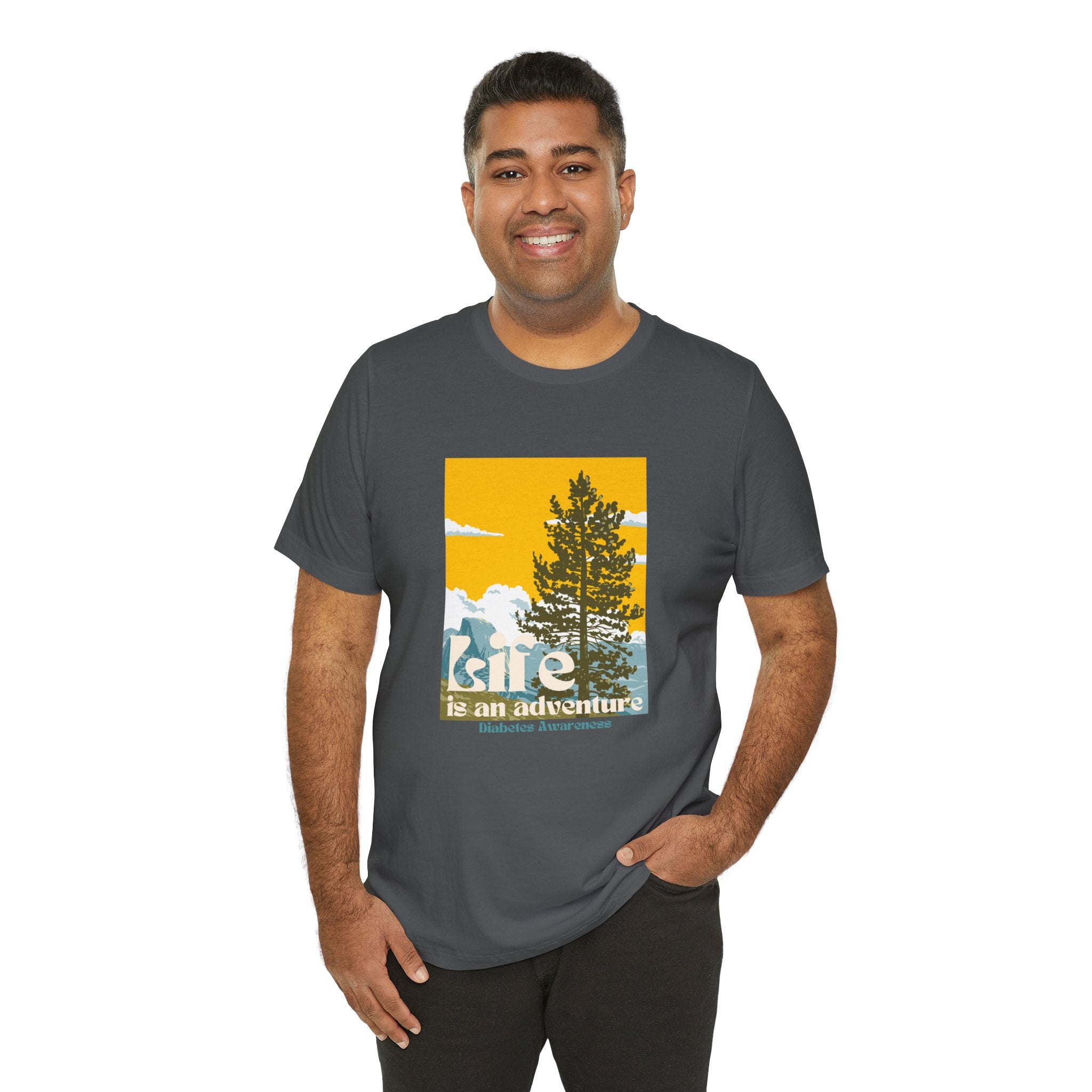 The Diabuddies Store Life is an Adventure, Nature - Unisex Tee Life is an Adventure, Nature - Unisex Tee: Embrace the call of the wild with our "Life is an adventure" Unisex Tee. This shirt is for anyone who finds their soul in the great outdoors, from mo