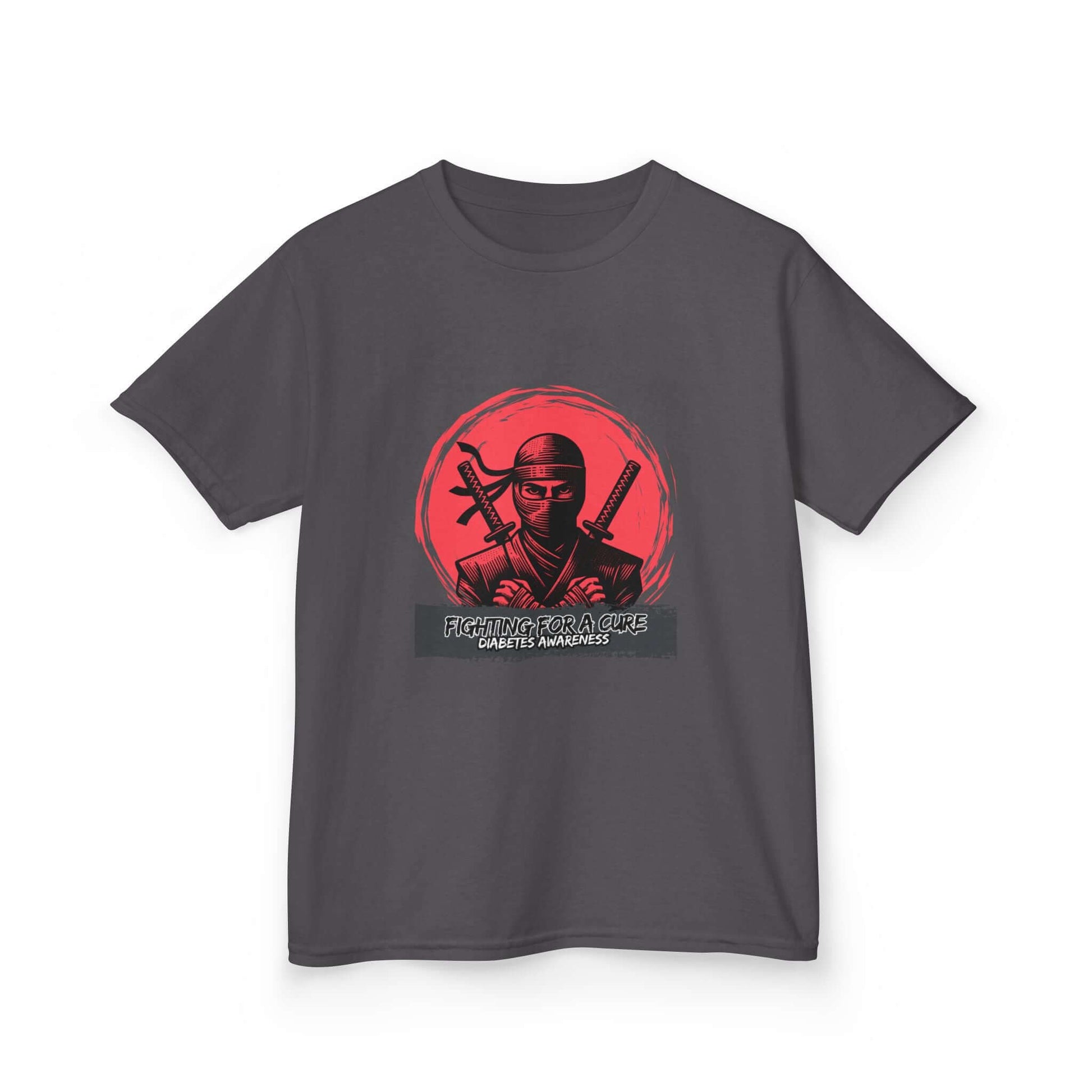 The Diabuddies Store Fighting for a Cure w/Ninja - Kids Tee Fighting for a Cure w/Ninja - Kids Tee: A soft, comfortable tee with a cool ninja ready for battle. A fun and empowering way for your child to show support! $16.00 T-Shirts Birthday Gift Kids,Cas