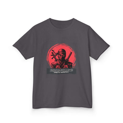 The Diabuddies Store Fighting for a Cure w/Ninja - Kids Tee Fighting for a Cure w/Ninja - Kids Tee: A soft, comfortable tee with a cool ninja ready for battle. A fun and empowering way for your child to show support! $16.00 T-Shirts Birthday Gift Kids,Cas