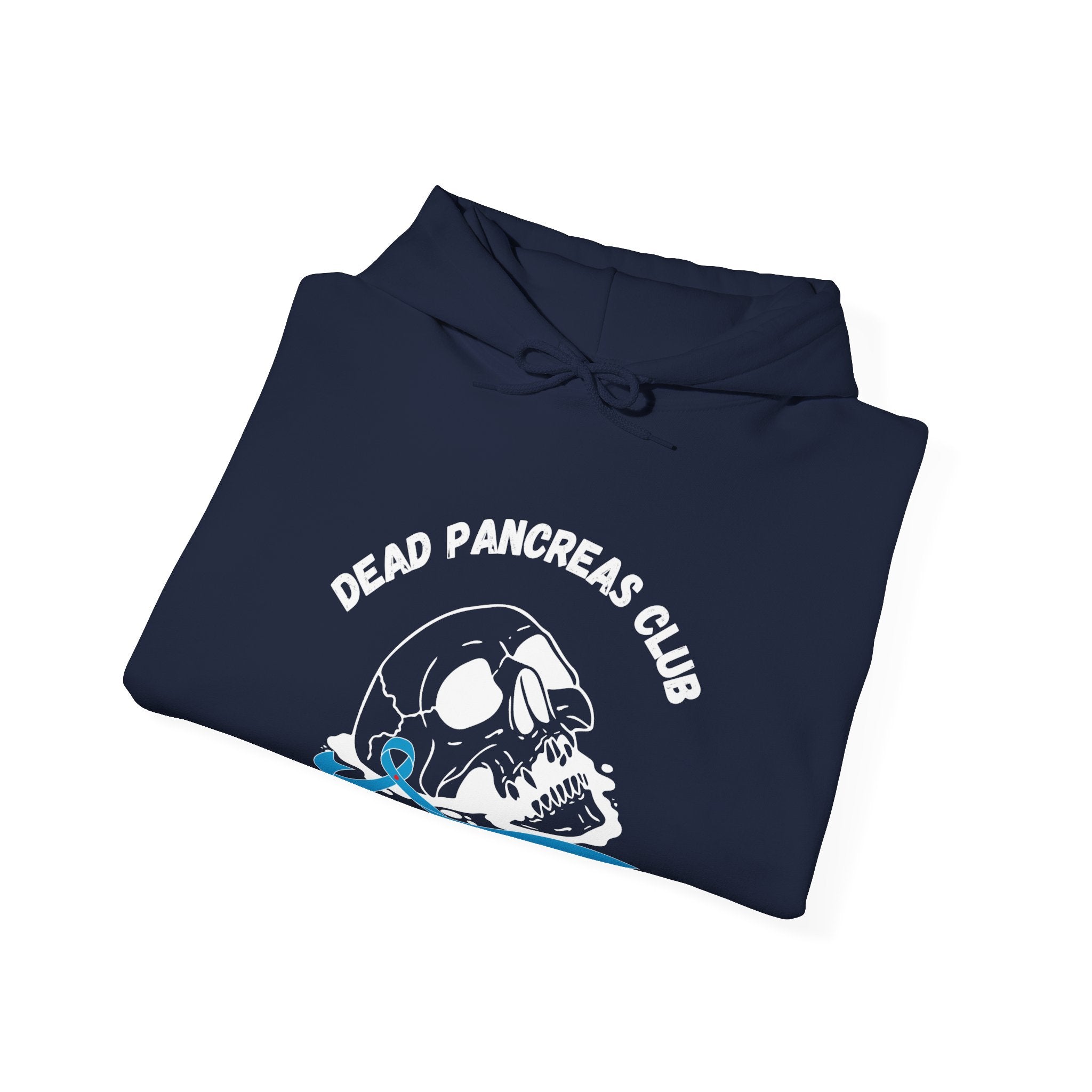 The Diabuddies Store Skull & Blue Ribbon, Dead Pancreas Club - Unisex Hoodie Skull & Blue Ribbon, Dead Pancreas Club - Unisex Hoodie: Show strength & support! Unique design for bold diabetes awareness. Hoodie Hoodies $32.41