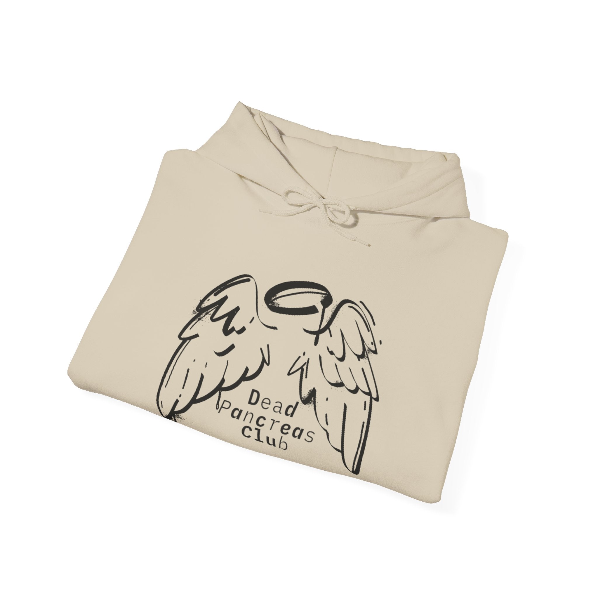 The Diabuddies Store Dead Pancreas Club (Angel Wings) - Unisex Hoodie Dead Pancreas Club (Angel Wings) - Unisex Hoodie: Join the club and wrap yourself in cozy defiance! This warm and uniquely designed hoodie offers a raw, honest, and darkly humorous take