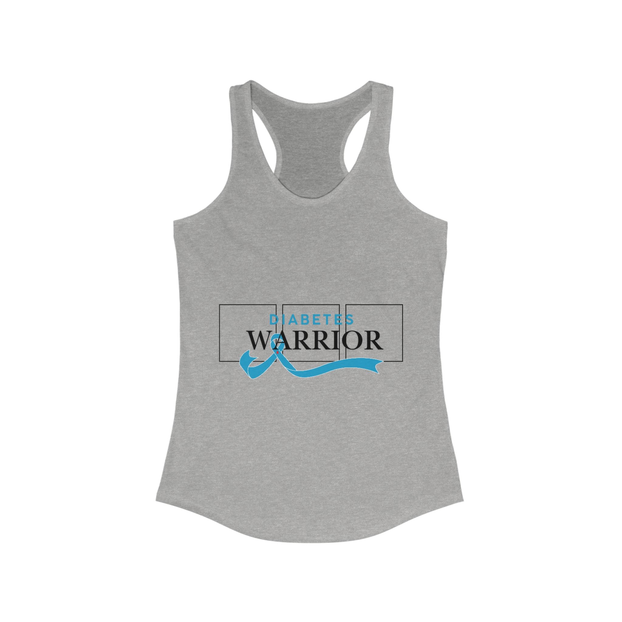 Diabetes Warrior & Blue Ribbon - Racerback Tank The Diabuddies Store Tank Tops $19.96