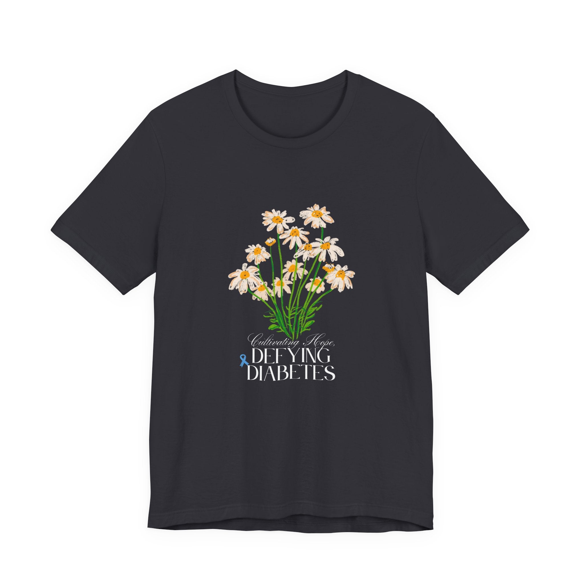 The Diabuddies Store Cultivating Hope, Defying Diabetes - Unisex Tee Cultivating Hope, Defying Diabetes - Unisex Tee: Wear your message of strength! Our "Cultivating Hope, Defying Diabetes" Unisex Tee is more than just a comfortable shirt; it's a powerful
