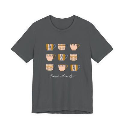 The Diabuddies Store Diabetes Awareness, Sweet when Low - Unisex Tee Diabetes Awareness, Sweet when Low - Unisex Tee: Why not add sugar when low? This "Sweet When Low" tee gets it. For those who know the unique craving for something sweet during a blood s