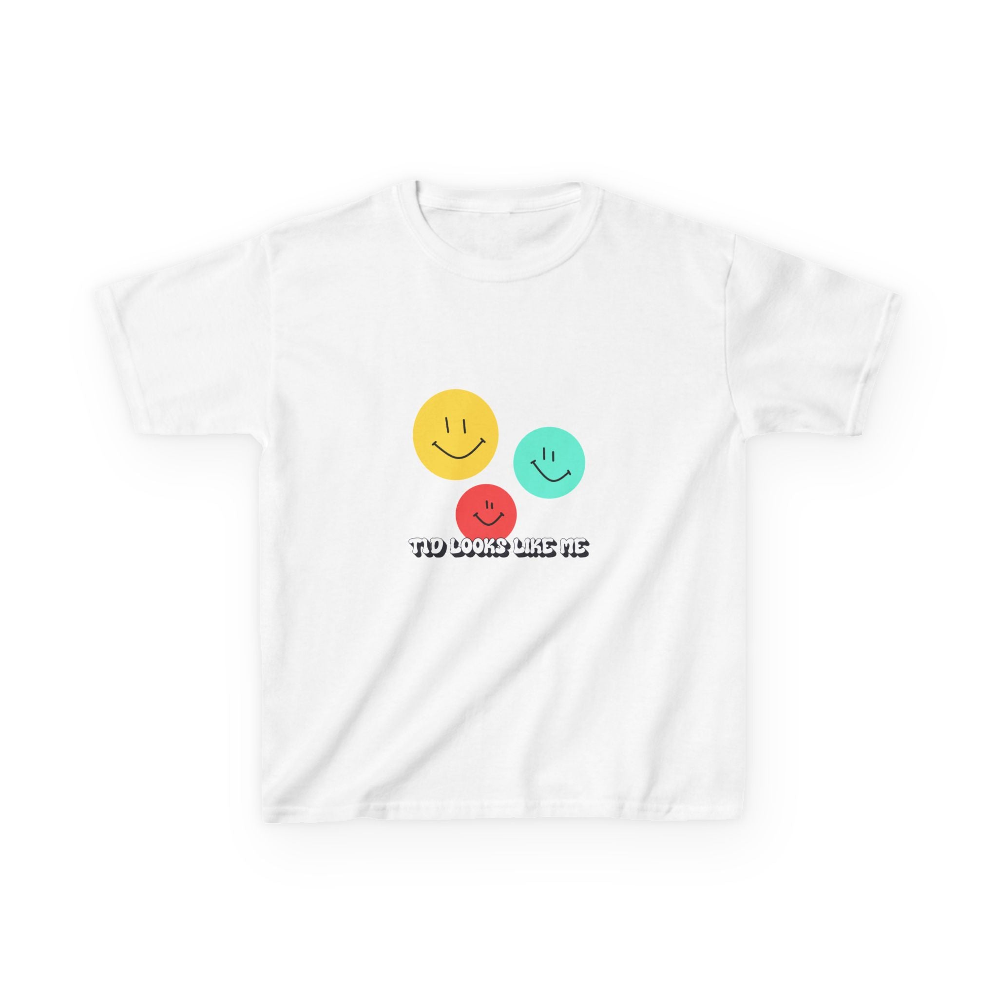 The Diabuddies Store T1D Looks like me w/Smiley Faces - Kids Tee T1D Looks like me w/Smiley Faces - Kids Tee: This cheerful t-shirt is a fun and powerful way for kids to celebrate their strength and spread awareness about Type 1 diabetes. The phrase "T1D