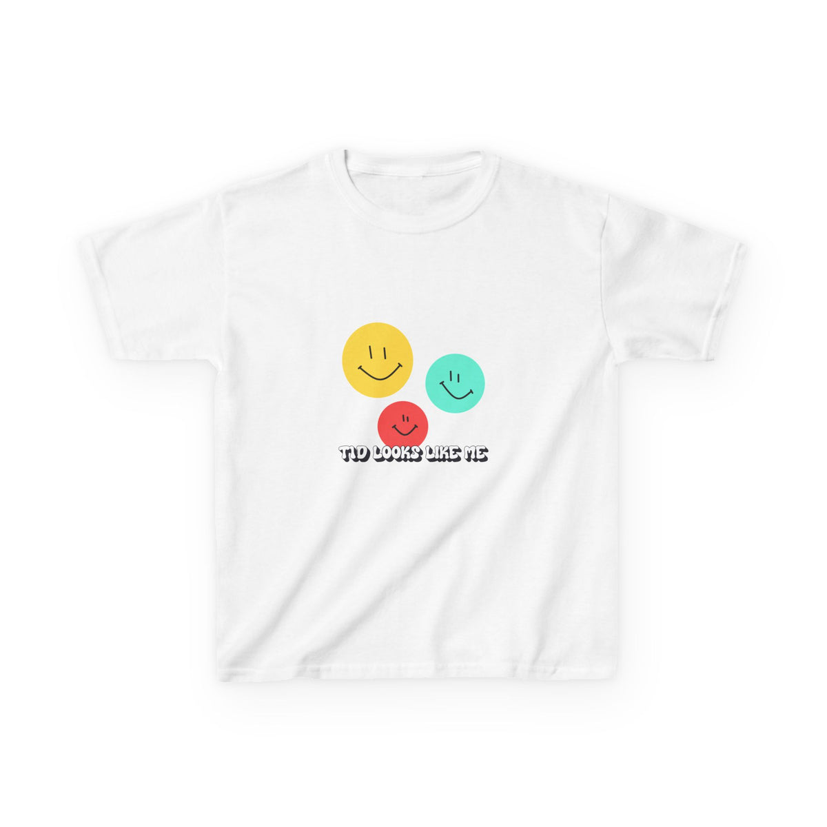 The Diabuddies Store T1D Looks like me w/Smiley Faces - Kids Tee T1D Looks like me w/Smiley Faces - Kids Tee: This cheerful t-shirt is a fun and powerful way for kids to celebrate their strength and spread awareness about Type 1 diabetes. The phrase "T1D