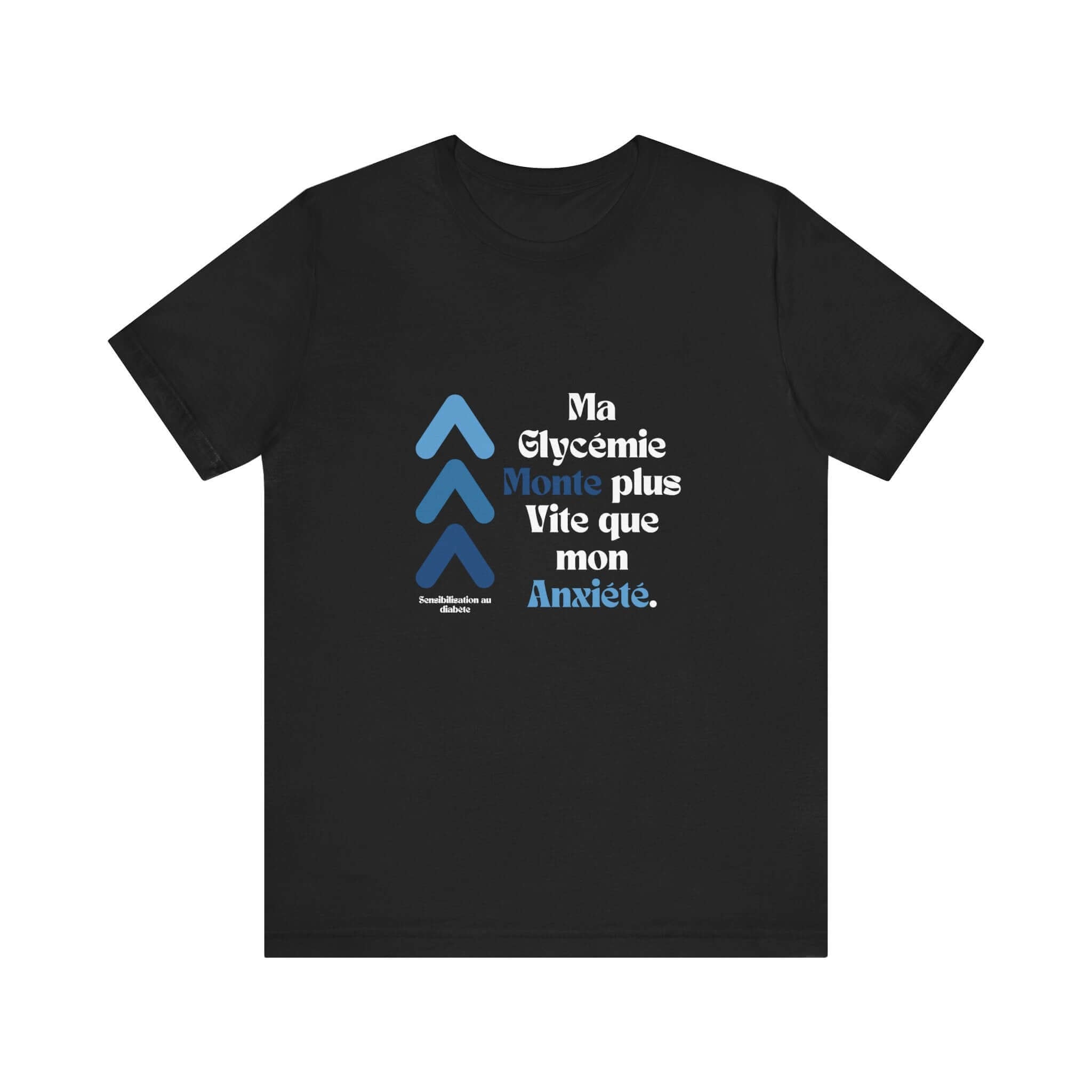 The Diabuddies Store Spiking Faster than my Anxiety (French/Blue) - Unisex Tee Spiking Faster than my Anxiety (French/Blue) - Unisex Tee: Get ready to make a statement without saying a word. Our blue "Spiking Faster Than My Anxiety" French Unisex Tee is f