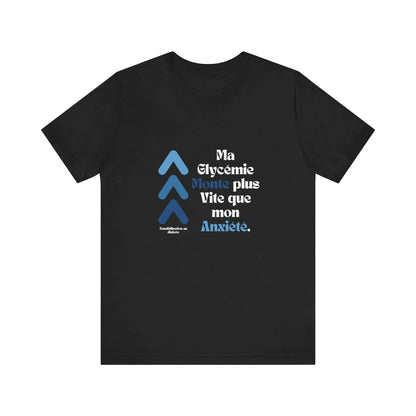 The Diabuddies Store Spiking Faster than my Anxiety (French/Blue) - Unisex Tee Spiking Faster than my Anxiety (French/Blue) - Unisex Tee: Get ready to make a statement without saying a word. Our blue "Spiking Faster Than My Anxiety" French Unisex Tee is f