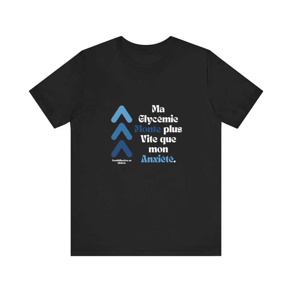 The Diabuddies Store Spiking Faster than my Anxiety (French/Blue) - Unisex Tee Spiking Faster than my Anxiety (French/Blue) - Unisex Tee: Get ready to make a statement without saying a word. Our blue "Spiking Faster Than My Anxiety" French Unisex Tee is f