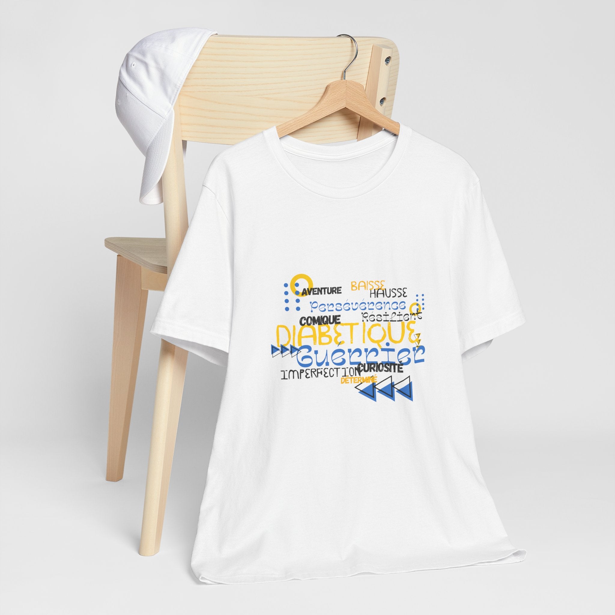 The Diabuddies Store Uplifted & Unleashed (French) - Unisex Tee Uplifted & Unleashed (French) - Unisex Tee: Embrace your strength, defy the odds. This tee is more than just a shirt; it's a vibrant testament to the diabetic warrior within. T-Shirts $22.50