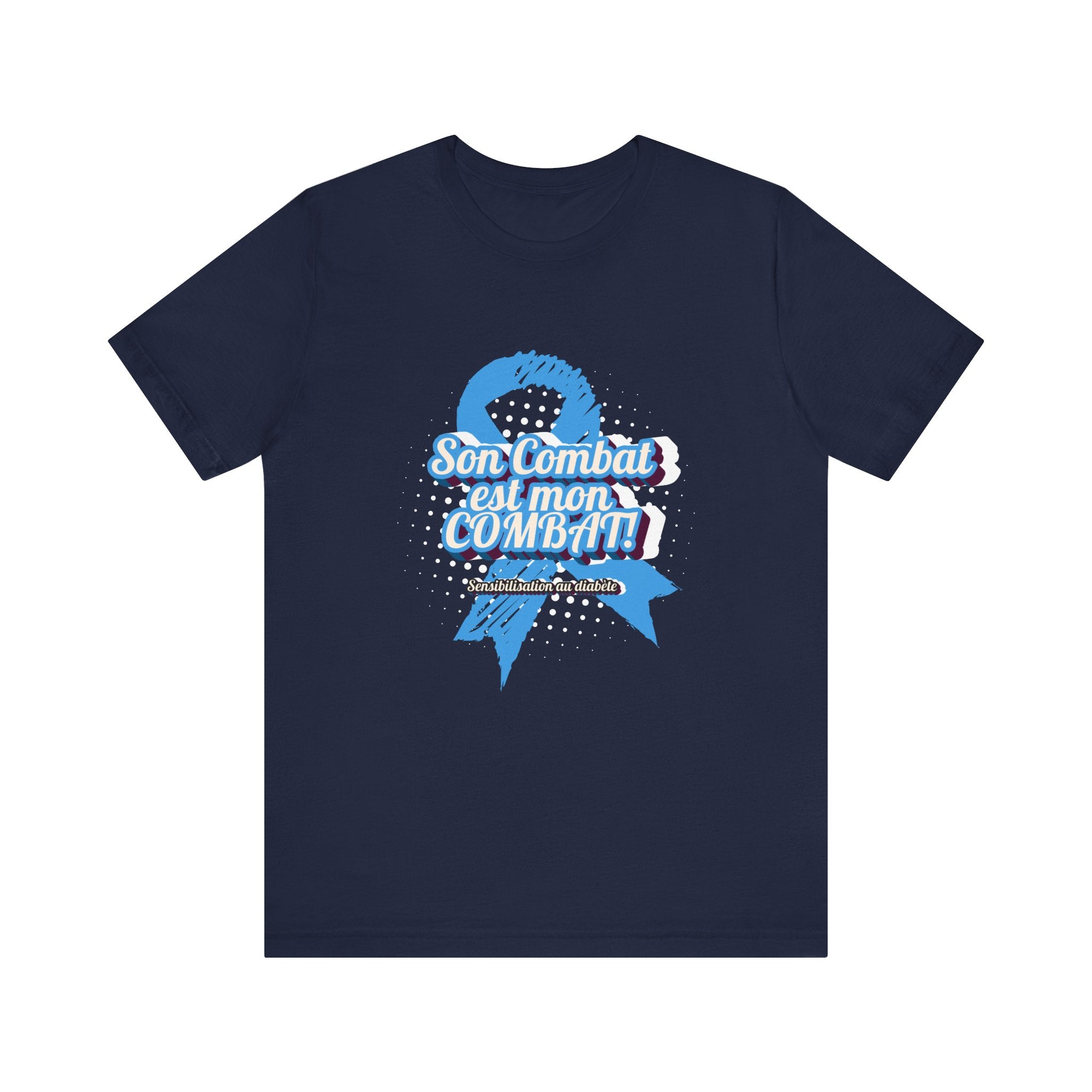 His Fight is my Fight! (French in blue) - Unisex Tee The Diabuddies Store T-Shirts $22.50