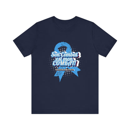 His Fight is my Fight! (French in blue) - Unisex Tee The Diabuddies Store T-Shirts $22.50