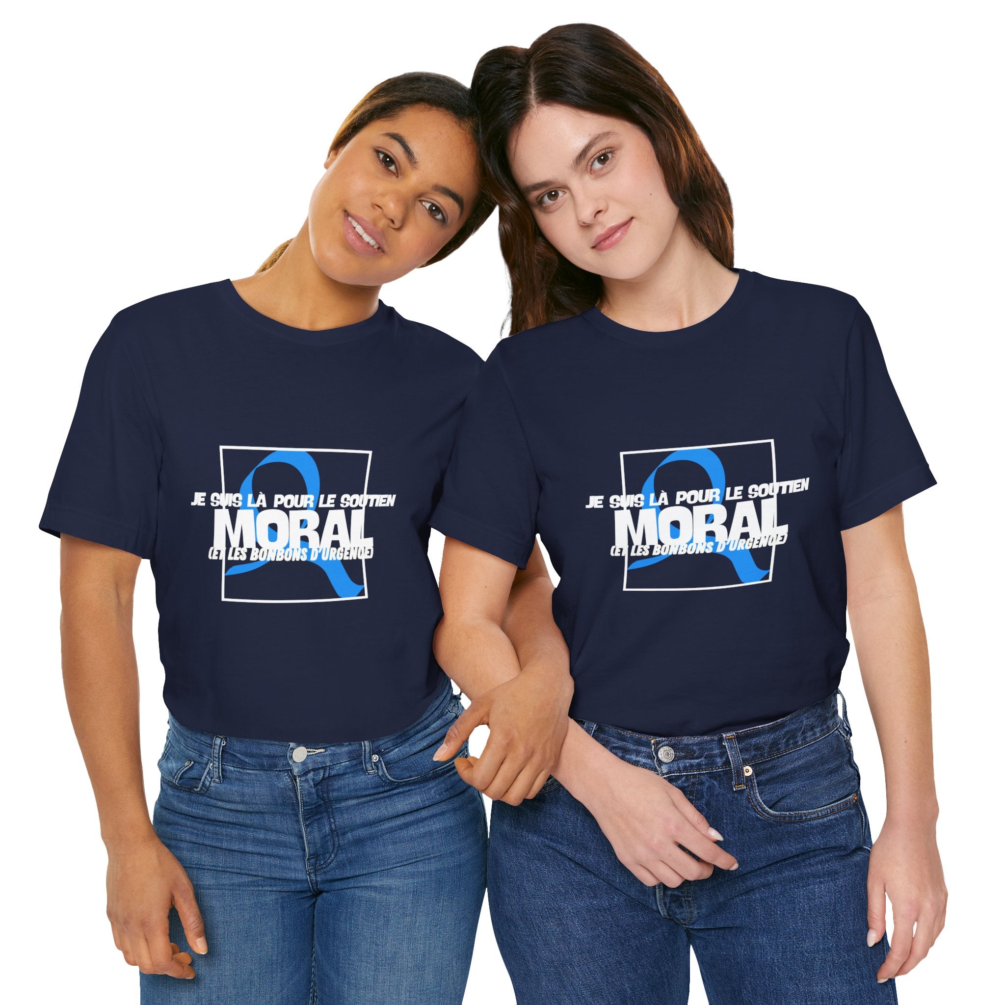 The Diabuddies Store Moral Support and Emergency Candy (French) - Unisex Tee Moral Support and Emergency Candy (French) - Unisex Tee: Being a friend to someone with diabetes means being ready for anything – from offering a listening ear to, well, having s