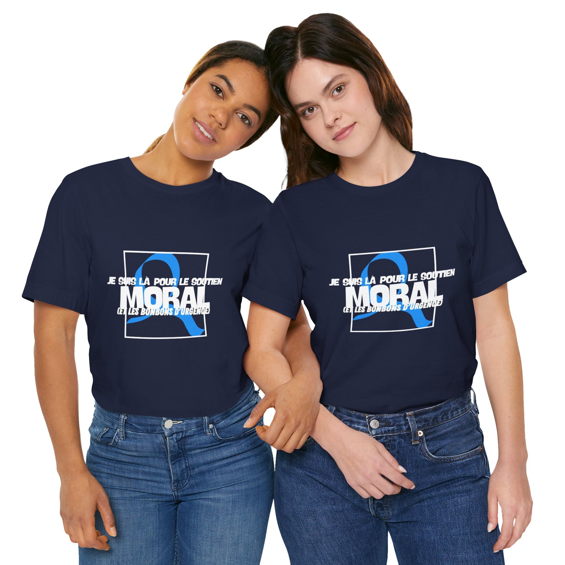 The Diabuddies Store Moral Support and Emergency Candy (French) - Unisex Tee Moral Support and Emergency Candy (French) - Unisex Tee: Being a friend to someone with diabetes means being ready for anything – from offering a listening ear to, well, having s