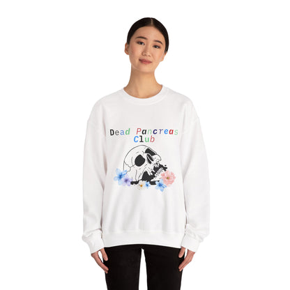 Skull & Flowers, Dead Pancreas Club - Unisex Sweatshirt The Diabuddies Store Sweatshirts $35.70
