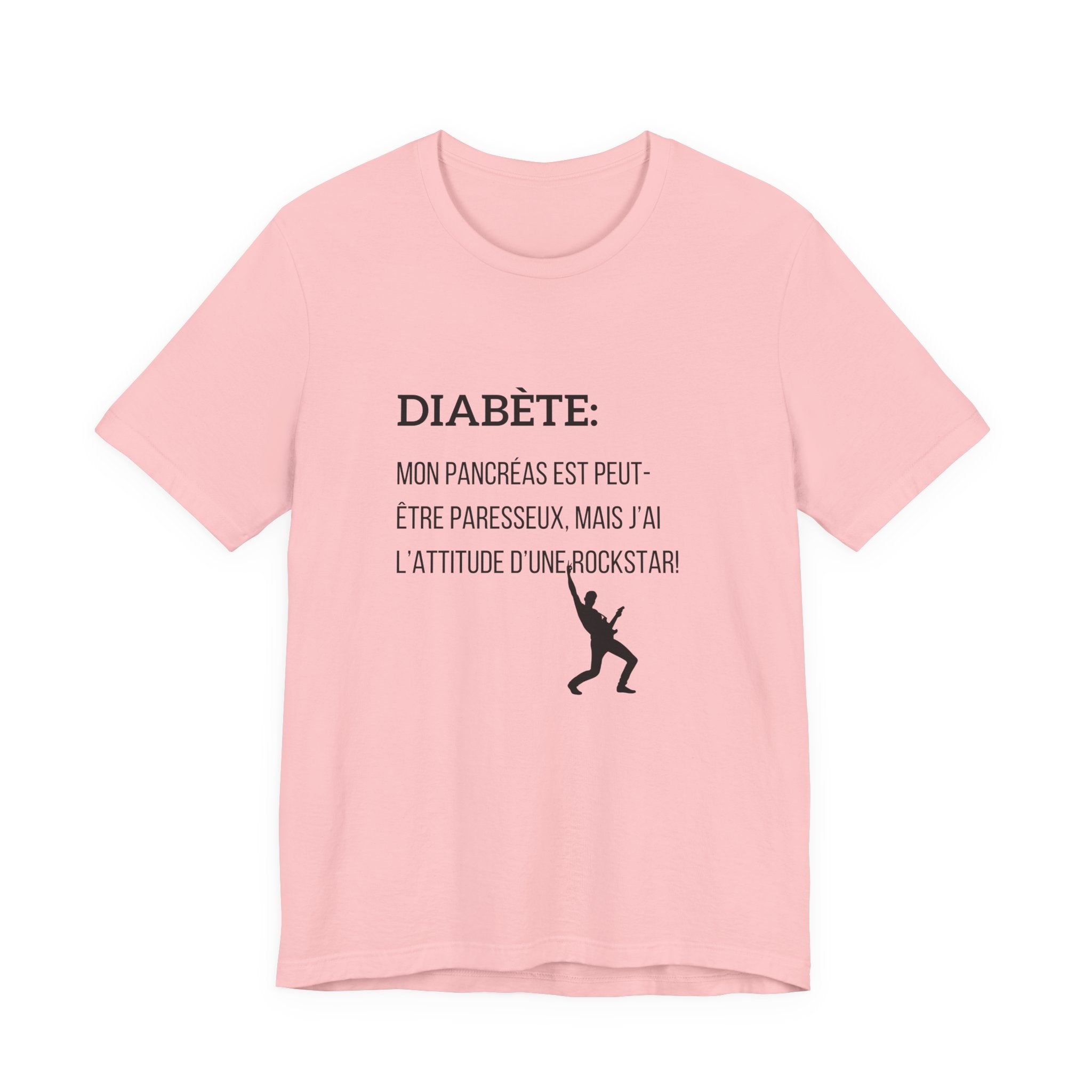 Lazy Pancreas, Rockstar Attitude (French) - Unisex Tee The Diabuddies Store T-Shirts $22.50