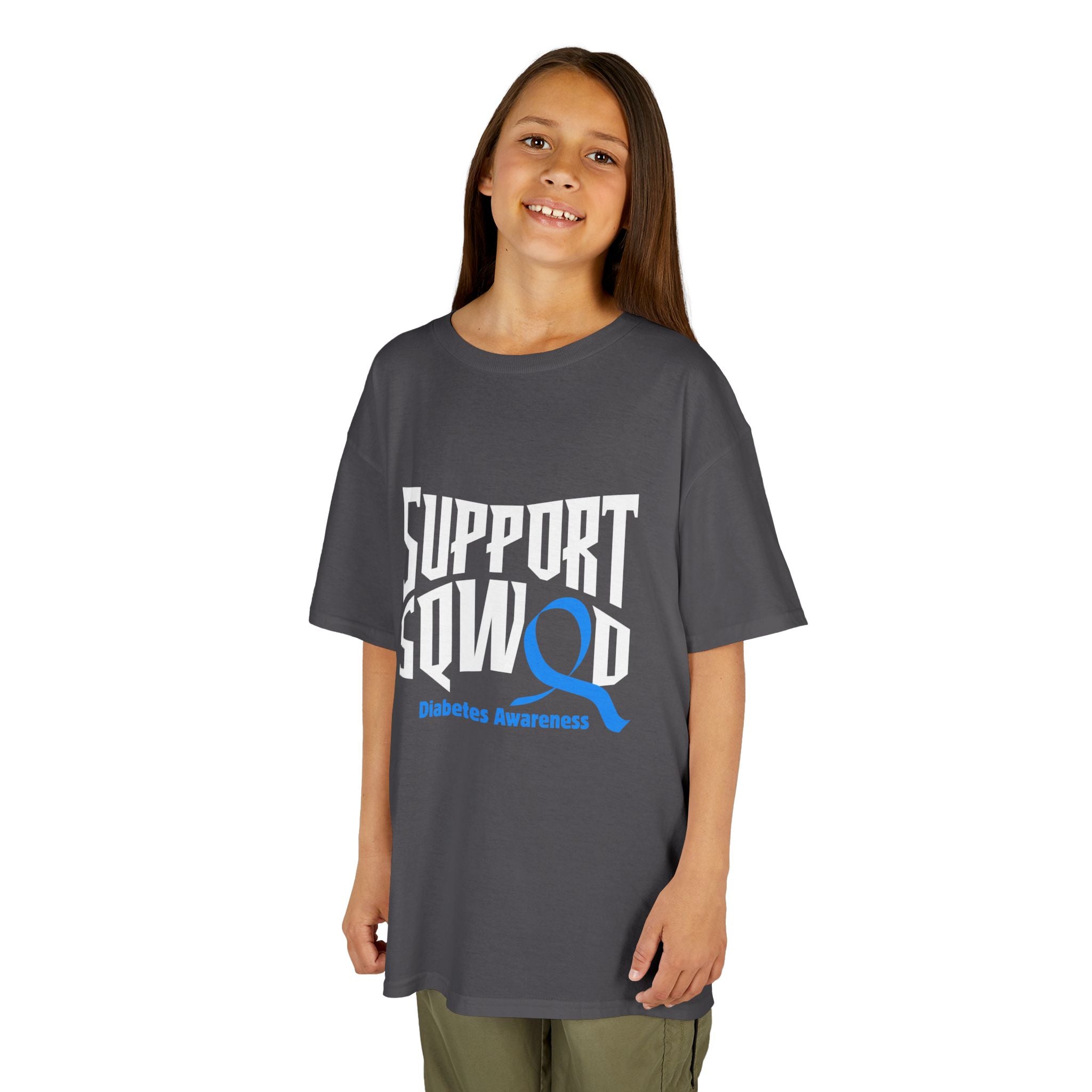 The Diabuddies Store Diabetes Support Squad - Kids Tee Diabetes Support Squad - Kids Tee: Unite against diabetes with the Diabetes Support Squad Kids' Tee! This super-soft t-shirt is perfect for little heroes showing their support for a loved one with typ