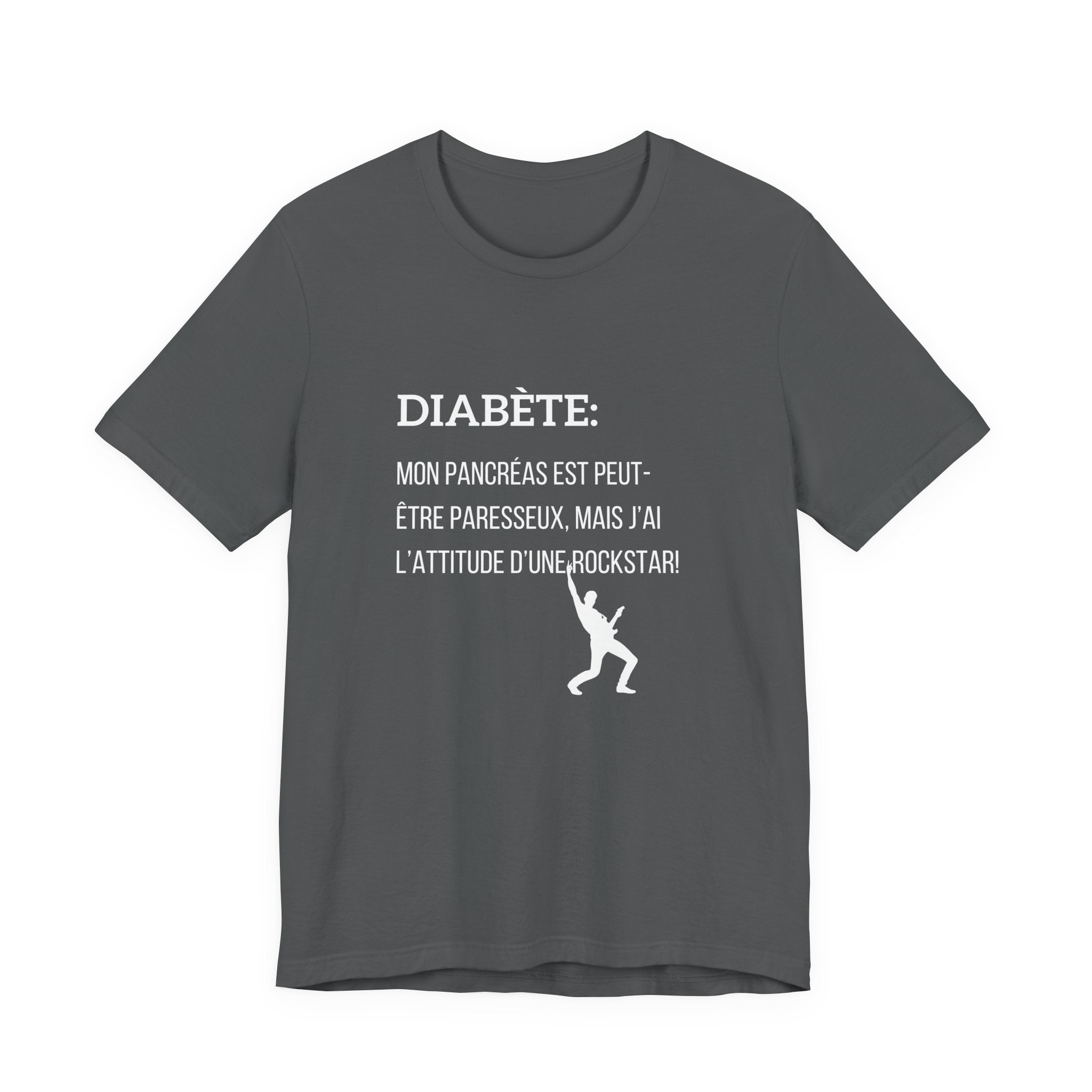 Lazy Pancreas, Rockstar Attitude (French) - Unisex Tee The Diabuddies Store T-Shirts $22.50