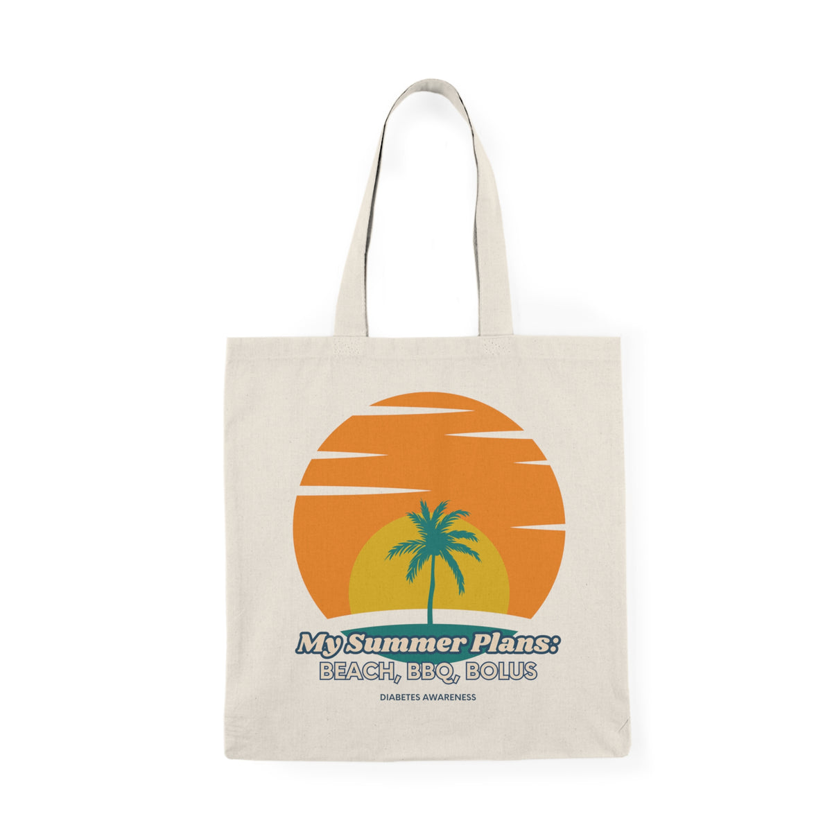 The Diabuddies Store My Summer Plans: Beach, BBQ, Bolus - Tote Bags My Summer Plans: Beach, BBQ, Bolus - Tote Bags: Sunshine, good times, and keeping those blood sugars in check! Our Tote Bag is the perfect companion for anyone balancing summer fun with d