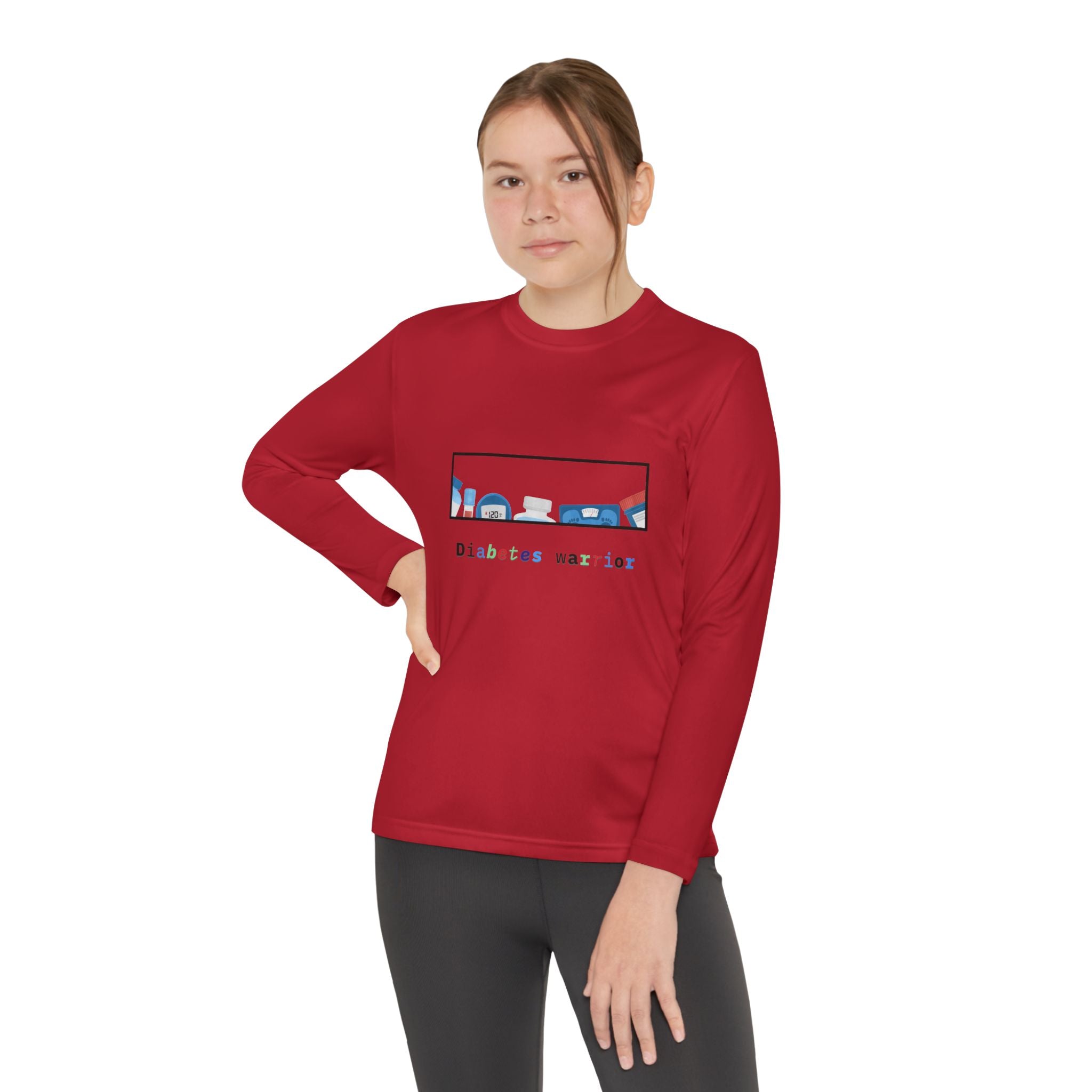 Diabetes Warrior w/supplies - Youth Longsleeve Tee The Diabuddies Store T-Shirts $23.44