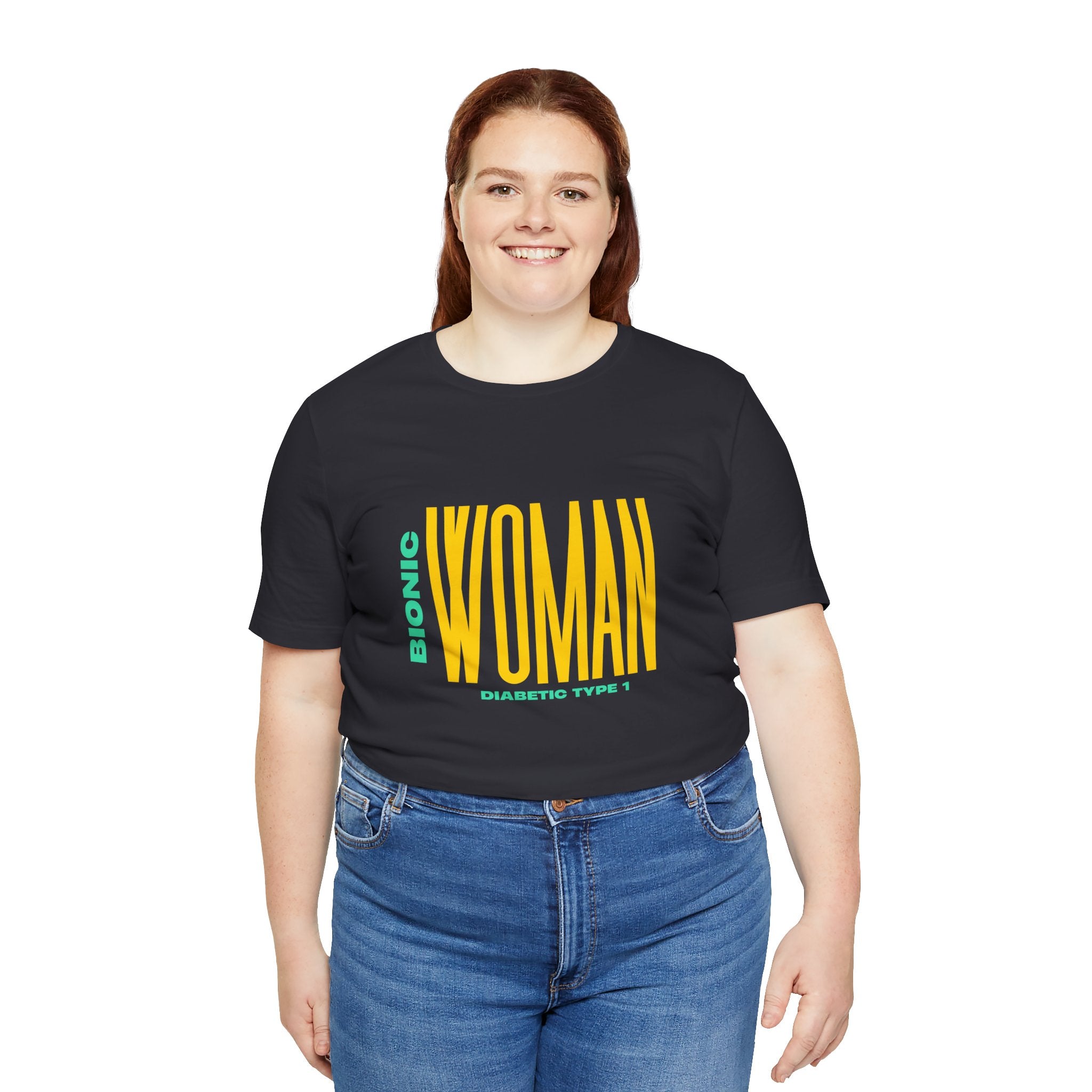 The Diabuddies Store Bionic Woman (Diabetes) - Unisex Tee Bionic Woman (Diabetes) - Unisex Tee: Unleash your inner Bionic strength! This Unisex Tee is a powerful statement of resilience, strength, and modern-day heroism for anyone living with Type 1 Diabe