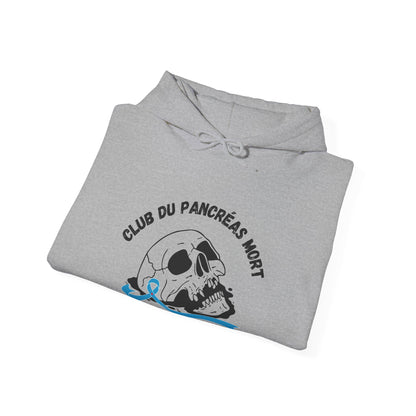 Skull & Blue Ribbon Dead Pancreas Club (French) Hoodie The Diabuddies Store Hoodies $32.41