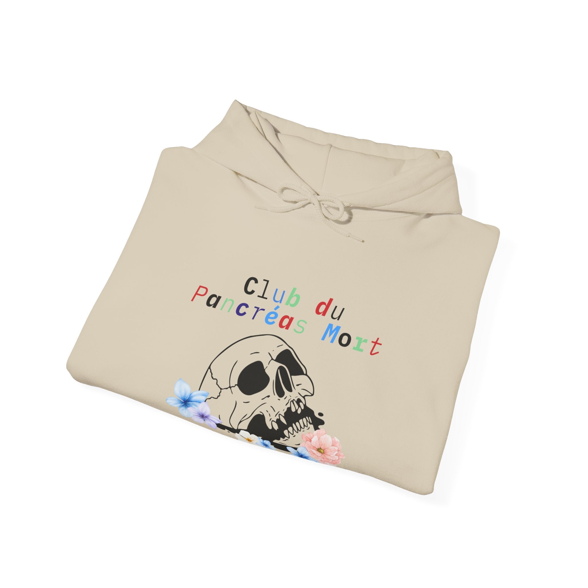 Skull & Flowers, Dead Pancreas Club (French) - Unisex Hoodie The Diabuddies Store Hoodies $32.41