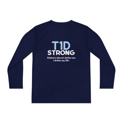 The Diabuddies Store T1D Strong - Long-sleeved Youth Tee Let them wear their strength! The T1D Strong - Long-sleeved Youth Tee is a soft, breathable cotton shirt for kids to show their resilience and raise awareness. Kids clothes Active Lifestyle,Casual W