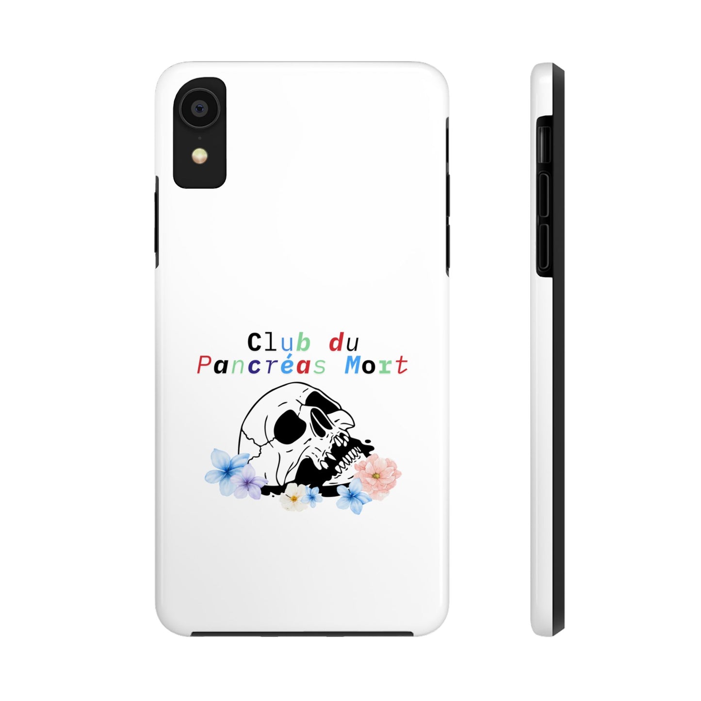 Skull & Flowers, Dead Pancreas Club (French) - Phone Cases The Diabuddies Store Mobile Phone Cases $18.23