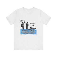 The Diabuddies Store Knocking out Diabetes (French) - Unisex Tee Knocking out Diabetes (French) - Unisex Tee: Make a bold statement with our French Unisex Tee. This funny yet powerful shirt is for the fighters, the advocates, and the champions who face di