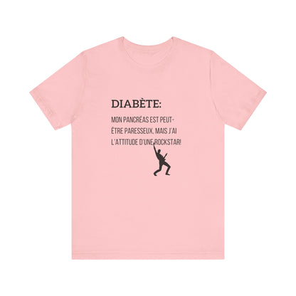 Lazy Pancreas, Rockstar Attitude (French) - Unisex Tee The Diabuddies Store T-Shirts $30.27