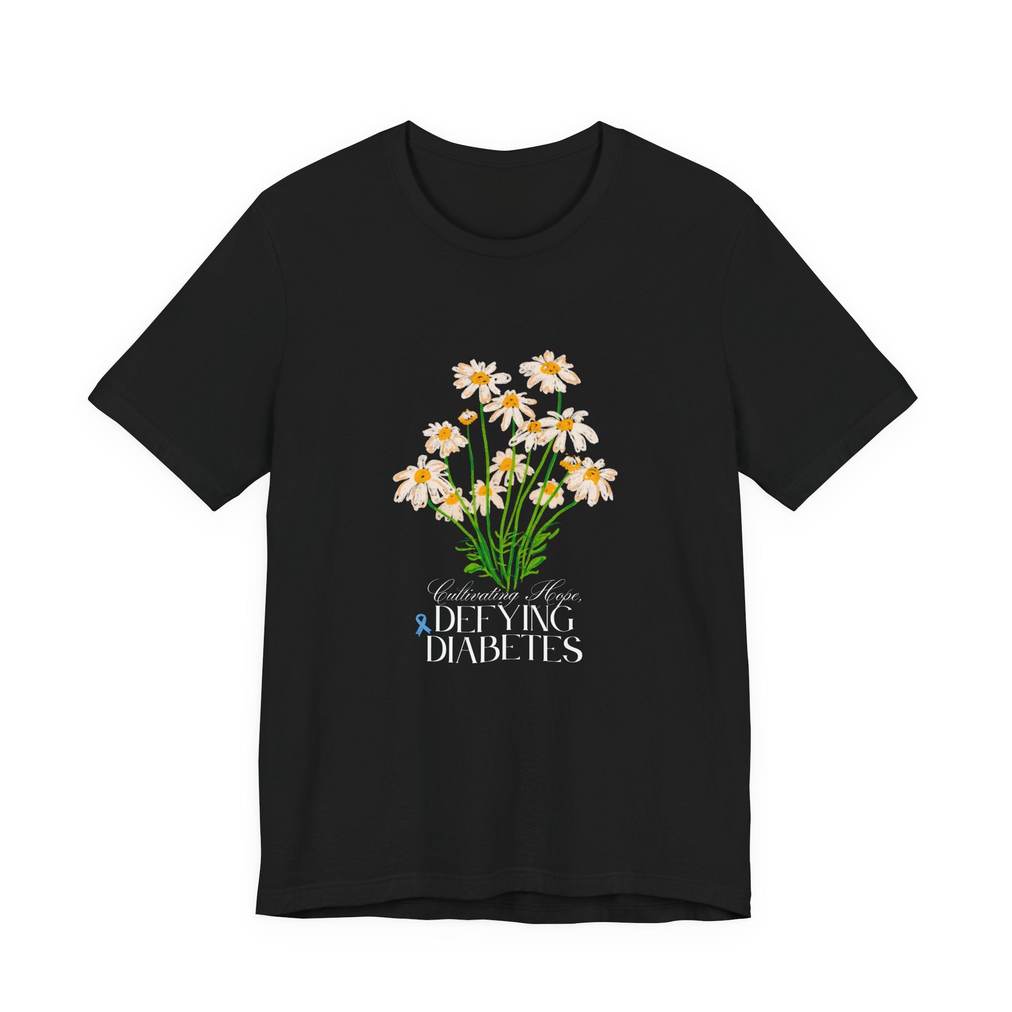 The Diabuddies Store Cultivating Hope, Defying Diabetes - Unisex Tee Cultivating Hope, Defying Diabetes - Unisex Tee: Wear your message of strength! Our "Cultivating Hope, Defying Diabetes" Unisex Tee is more than just a comfortable shirt; it's a powerful