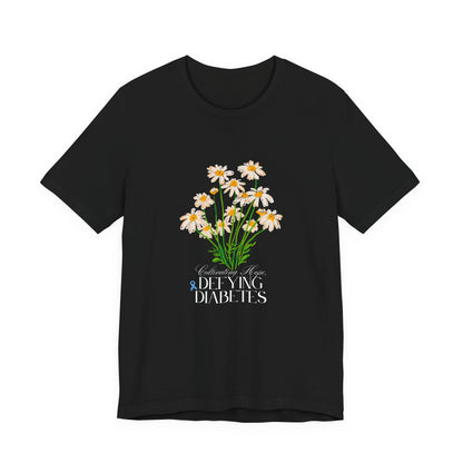 The Diabuddies Store Cultivating Hope, Defying Diabetes - Unisex Tee Cultivating Hope, Defying Diabetes - Unisex Tee: Wear your message of strength! Our "Cultivating Hope, Defying Diabetes" Unisex Tee is more than just a comfortable shirt; it's a powerful