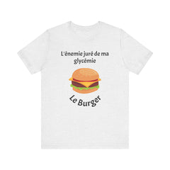 Blood Sugar's Arch Nemesis: The Burger (French) - Unisex Tee The Diabuddies Store T-Shirts $25.00