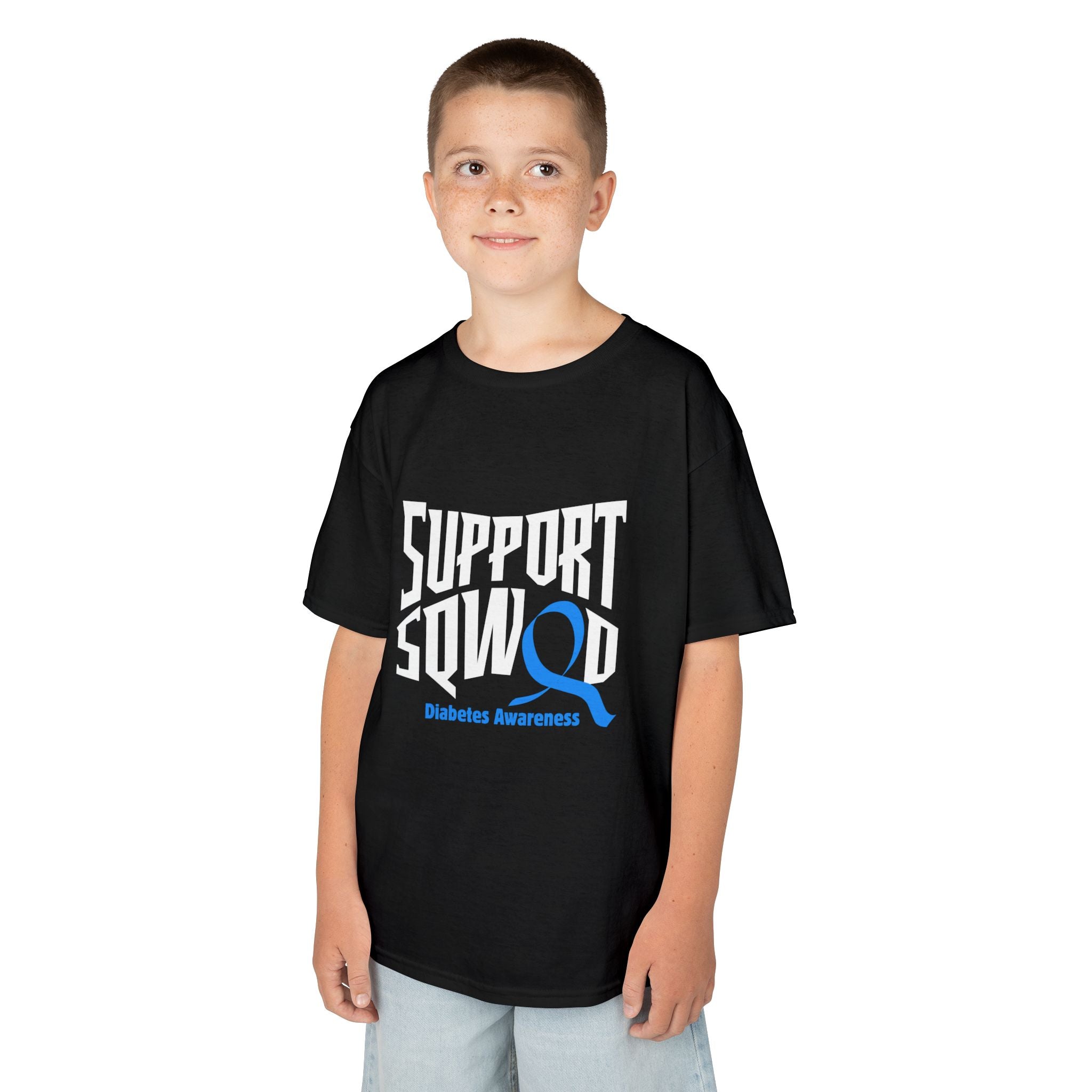 The Diabuddies Store Diabetes Support Squad - Kids Tee Diabetes Support Squad - Kids Tee: Unite against diabetes with the Diabetes Support Squad Kids' Tee! This super-soft t-shirt is perfect for little heroes showing their support for a loved one with typ