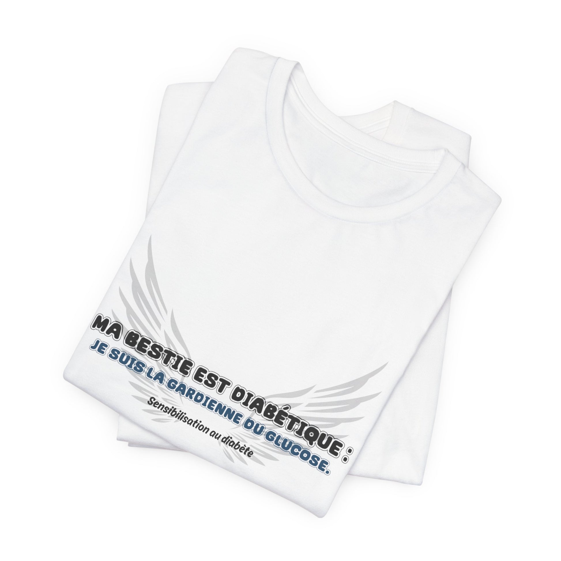 The Diabuddies Store My Bestie is Diabetic (French / Ma Bestie, Guardienne) - Unisex Tee My Bestie is Diabetic (French / Ma Bestie, Guardienne) - Unisex Tee: Celebrate your vital role! A proud declaration of your commitment and unique connection. T-Shirts