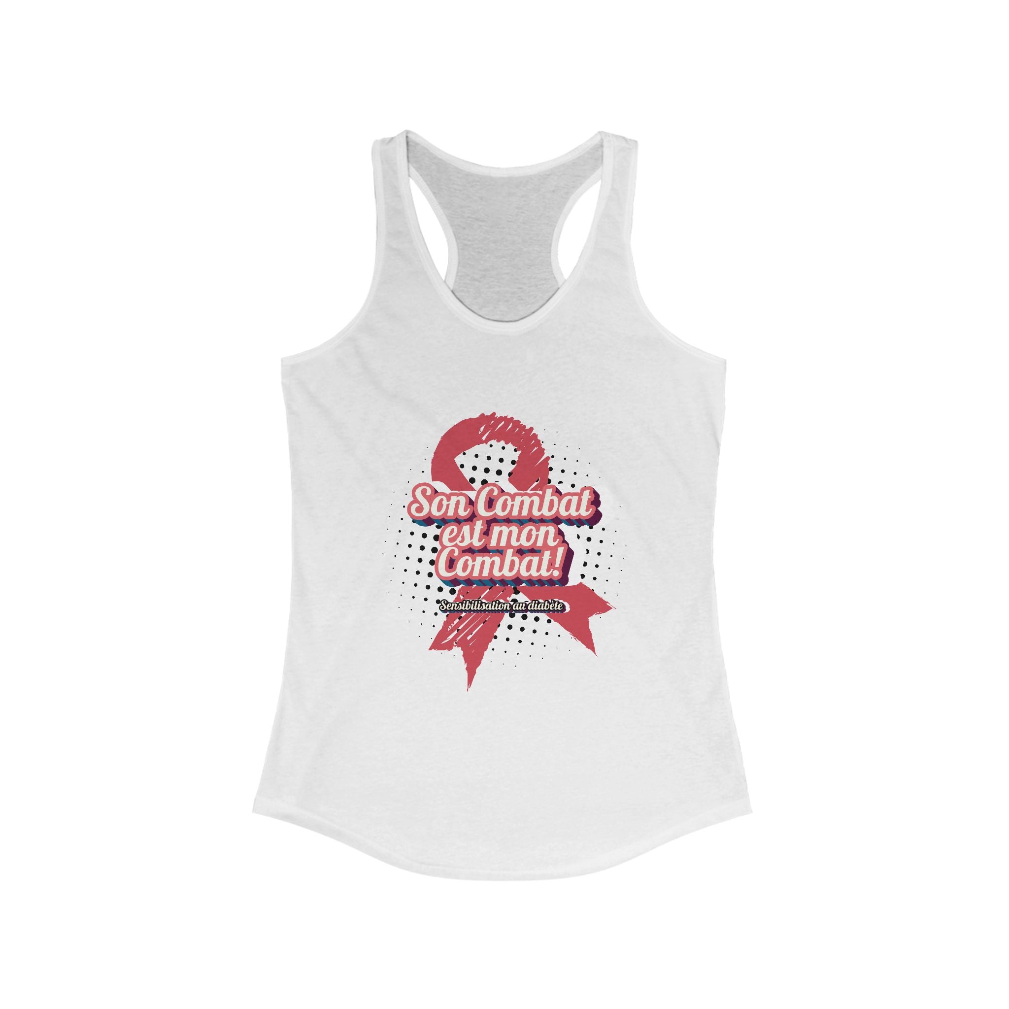 Her fight is my Fight! (French in Pink) Racerback Tank The Diabuddies Store Tank Tops $19.96