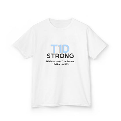 The Diabuddies Store T1D Strong (Diabetes) - Kids Tee T1D Strong (Diabetes) - Kids Tee: Wear your strength. This T1D Strong tee sends a powerful message: "Diabetes doesn't define me. I define my life." It's more than a shirt; it's a statement of resilienc