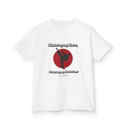 The Diabuddies Store Awareness, Diabetes & Karate - Kids Tee Awareness, Diabetes & Karate - Kids Tee: Unleash your inner warrior with our kids Tee! With the empowering phrase: "Maîtriser mes mouvements, maîtriser mon métabolisme!" T-Shirts $17.06
